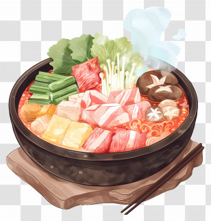 Shabu - Steaming Hot Pot With Fresh Ingredients Transparent PNG