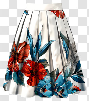 Skirt - Floral Pattern Skirt Transparent PNG