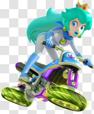 Motorcycle - Princess Riding Motorcycle In Mario Kart Transparent PNG