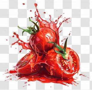 Splatter Tomato Sauce - Tomatoes Splashing Transparent PNG