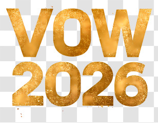 Vow 2026 - Gold VOW 2026 Text Transparent PNG