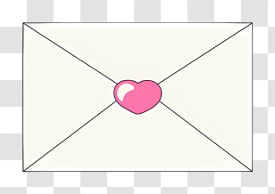 Mail - White Envelope With Pink Heart Seal Transparent PNG