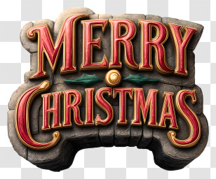 Merry Christmas Word - Merry Christmas Text Decoration Transparent PNG