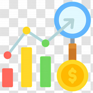 Stock Market - Business Analytics Graph With Growth Indicator Transparent PNG