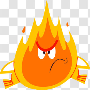 Icon - Angry Fire Flame Transparent PNG