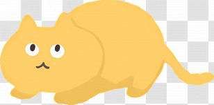 Cartoon Cat - Funny Yellow Cartoon Cat Illustration Transparent PNG