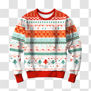 Ugly Sweater Day - Festive Christmas Sweater With Winter Pattern Transparent PNG