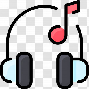 Headphone - Headphones With Music Note Transparent PNG