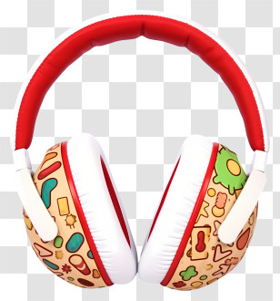 Doodle Christmas Earmuff - Patterned Headphones With Colorful Design Transparent PNG