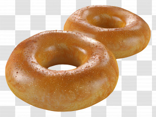Bagel Bread - Two Glazed Donuts With Shiny Finish Transparent PNG
