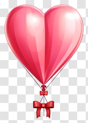 Hand Drawn Valentine Gift Balloon - Pink Heart Balloon For Romantic Occasions Transparent PNG