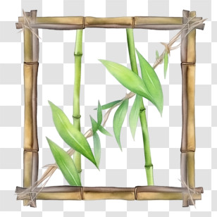 Bamboo Frame - Decorative Bamboo Frame Design Transparent PNG