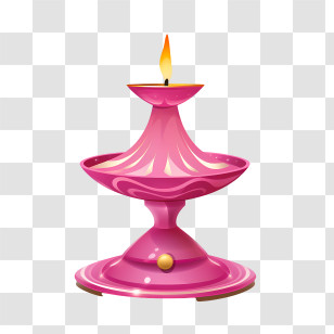 Deepavali
 - Decorative Pink Oil Lamp Illustration Transparent PNG