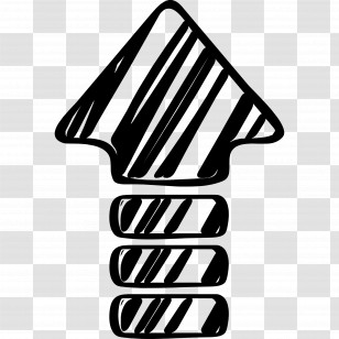 Sketch Arrow - Stylized Upward Arrow Design Transparent PNG