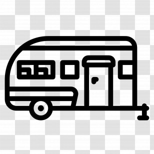 Camping Car - Caravan Outline Icon For Camping Transparent PNG