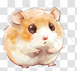 Hamster - Chubby Cute Hamster Illustration Transparent PNG