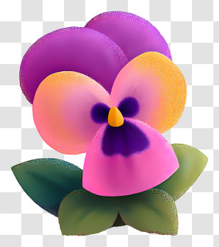 Purple Elements - Vibrant Pansy Flower Transparent PNG