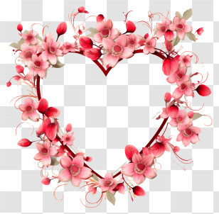 Heart Shaped Flowers - Heart-Shaped Floral Arrangement Design Transparent PNG