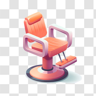 Hair Salon - Modern Salon Chair In 3D Illustration Style Transparent PNG
