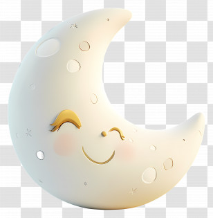Cute Moon - Crescent Cartoon Moon With A Cute Smile Transparent PNG