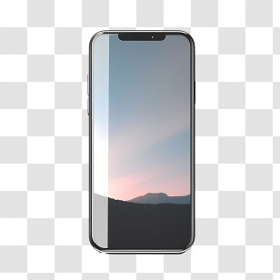 Smartphone Mockup - Smartphone Front View With Minimalist Wallpaper Transparent PNG