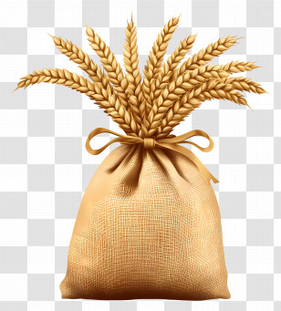 Wheat - Golden Wheat Bundle In Hessian Bag Transparent PNG