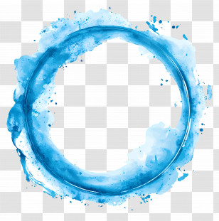 Blue Circle Frame - Blue Circular Paint Splash Design Transparent PNG