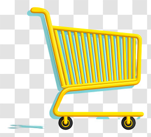 Shopping Trolley - Yellow Shopping Cart Icon Transparent PNG