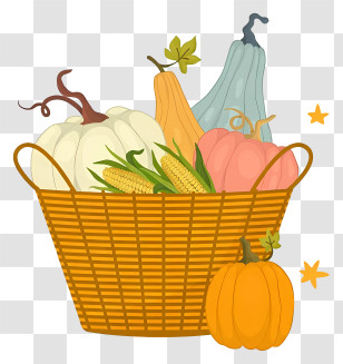 Harvest Basket Arrangement - Autumn Harvest Basket Illustration Transparent PNG