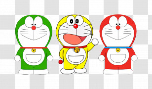 Doraemon - Colorful Cat Cartoon Characters Transparent PNG