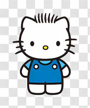 Dear Daniel - Hello Kitty In Blue Overalls Cartoon Design Transparent PNG