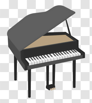 Music - Black Grand Piano Illustration Transparent PNG