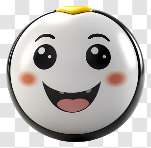 Smiling Face - Adorable Round Happy Face Emoji Illustration Transparent PNG