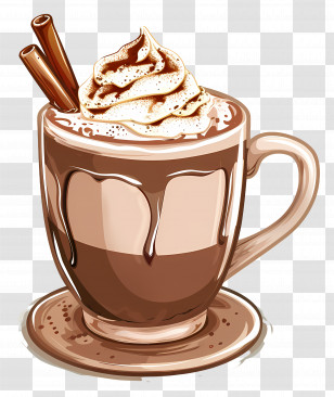 Hot Chocolate - Hot Chocolate With Whipped Cream For Comfort Transparent PNG