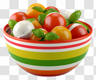 Caprese Salad - Bowl Of Fresh Tomatoes And Basil Salad Transparent PNG