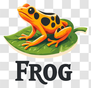Frog Logo - Yellow Spotted Frog On Leaf Transparent PNG