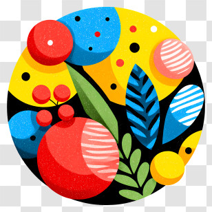 Christmas Ball Scene - Colorful Abstract Shapes Transparent PNG