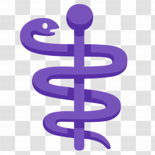 Medical Symbol Emoji - Purple Snake Staff Symbol Transparent PNG