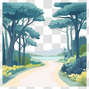 Pathway - Scenic Pathway Through A Forest Transparent PNG