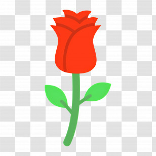 Rose Flower - Red Rose Icon As A Love Symbol Transparent PNG