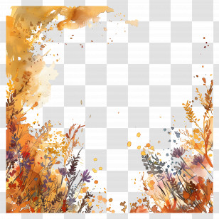 Picsart Background - Autumn Floral Frame Transparent PNG