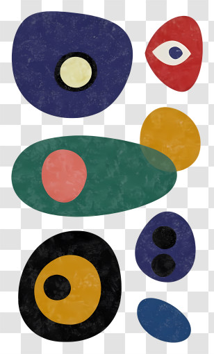 Black And White - Colorful Abstract Shapes Transparent PNG