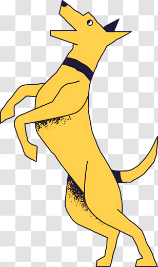 Cartoon Dog - Yellow Cartoon Dog Standing Transparent PNG