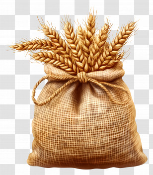 Wheat - Brown Sack Filled With Wheat Grains Transparent PNG