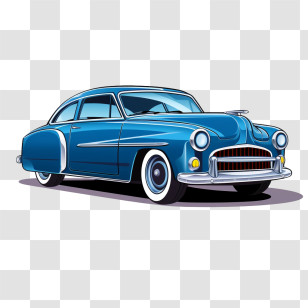 Vintage Car - Classic Blue Vintage Car Illustration Transparent PNG