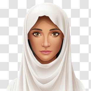 Woman With Veil - Portrait Of Woman In Hijab Transparent PNG