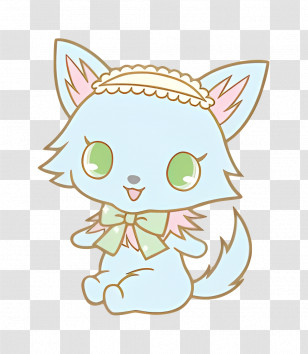 Jewelpets - Cute Blue Cat Cartoon Character Transparent PNG