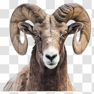 Bighorn Sheep - Bighorn Sheep With Curved Horns Transparent PNG