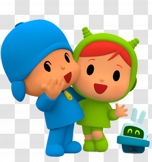 Pocoyo - Blue And Green Cartoon Characters Transparent PNG