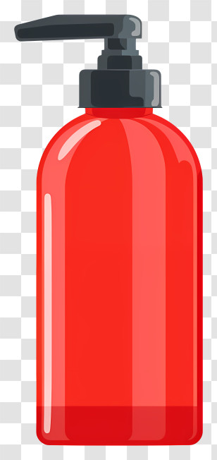 Bathing Agent - Red Pump Bottle For Liquids Transparent PNG